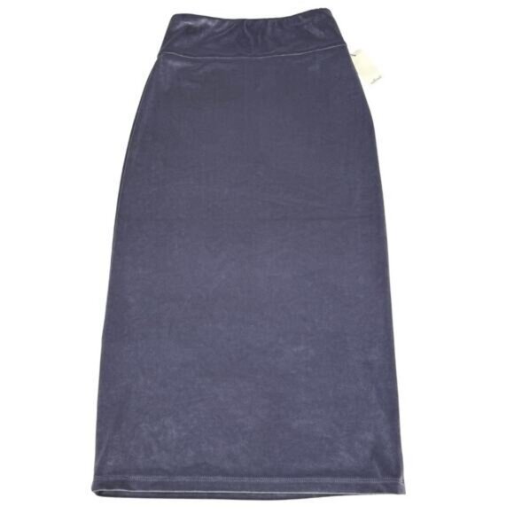 NWT WILFRED FREE Aritzia Bela Velvet Midi Skirt Size XXS Darkness - Picture 6 of 6